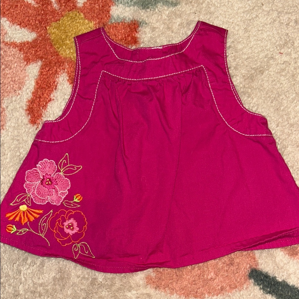 Gymboree Fuchsia Floral Embroidered Top